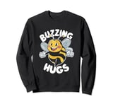 Buzzing Hugs Cute Bee Flying with a Smile Sweatshirt