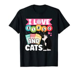 Cat Lover I Love Bingo And Cats Gambling Bingo Player Bingo T-Shirt