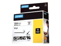 Dymo Ind - Vinyl - Svart På Vitt - Roll (1.9 Cm X 5.5 M) 1 Rulle (Rullar) Etiketter - För Rhino 4200, 4200 Kit, 5200, 5200 Hard Case Kit  Rhinopro 6000