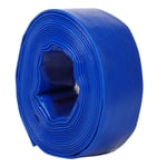 The Fellie Layflat Water Discharge Hose Lay Flat PVC 38mm Lay Flat Irrigation Pump Pipe for Submersible Pump Blue, 1.5" Bore - Length 50M