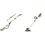 Greenworks Tools G40PSH Cordless Pruner and Telescopic Hedge Trimmer 2-in-1 & Cordless Grass Trimmer G40 LT (Without Battery and Charger)