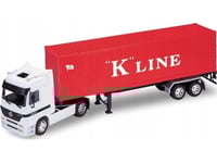 Welly Lastbil Med Släp 1:32 Mercedes Benz Actros K Line