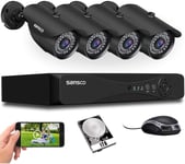 SANSCO 5MP 8 Channel DVR Outdoor CCTV Camera System with 1TB Hard 4 Cam Kit 