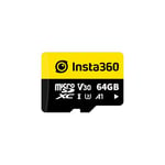 Insta360 Carte mémoire microSD UHS-I V30 pour caméras embarquées One X/One X2/X3/One R/One RS/Sphere 64 Go