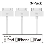3 x Superior Quality USB Sync Data Cable Lead iPad 2,3 iphone 3g 3gs 4 4s