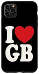 iPhone 11 Pro Max I Love GB I Heart GB Initials Hearts Art G.B Case