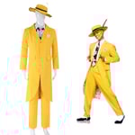 The Mask Jim Carrey Yellow Suit Cosplay Costume Men Uniform Outfits Halloween Tw -a M