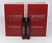 2x Givenchy L'Interdit Rouge EDP Ladies Eau De Parfum (2x 1ml Sample) Travel Siz