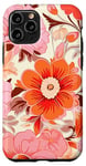 Coque pour iPhone 11 Pro Motif floral rétro d'été floral jardin rouge