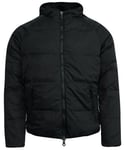 Onitsuka Tiger Mens Hooded Down Padded Winter Coat Black OKJ337 0090 X2B Textile - Size X-Large