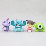 4 st University Monsters Inc figurer James P. Sullivan Anime Actionfigur Michael Wozosky Randall Boggs Q Version Modell Leksaker