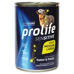 Prolife Grain Free Adult Sensitive Medium/Large Kanin - Uppsättning %: 6 x 400 g