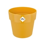 elho B.for Original Round 14 - Flower Pot for Indoor - Ø 13.7 x H 12.5 cm - Yellow/Ochre