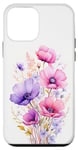 iPhone 12 mini Watercolor purple and pink Wildflower Case