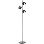 Golvlampa i industriell stil för vardagsrummet med 3 justerbara metallskärmar i stål 38 x 28 x 169 cm Svart