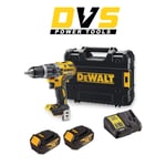 DeWalt DCD796M2 18V XR Brushless Compact Combi Hammer Drill 2x4.0ah Batteries