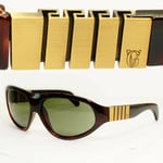 Gianni Versace 1996 Mens Vintage Brown Square Sunglasses Meander MOD 530 COL 900