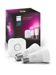 Philips Hue Hue White &Amp; Colour Ambiance Smart Bulb 2 Pack E27 Starter Kit
