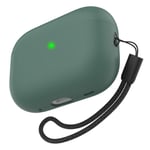 Ahastyle AirPods Pro 2 Silikonskal med handstrap, grön