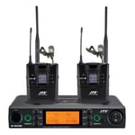 JTS UHF PLL Dual Channel Diversity Lapel Wireless Microphone System CH38