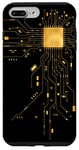 Coque pour iPhone 7 Plus/8 Plus CPU Cœur Processeur Circuit imprimé IA Doré Geek Gamer Heart