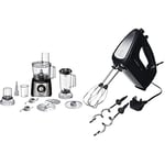 Bosch MultiTalent 3 MCM3501MGB Compact 800 W Food Processor - Black & Stainless Steel and CleverMixx MFQ2420BGB Hand Mixer, 400 W - Black & Stainless Steel