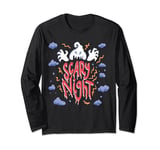 scary night ghost clip art funny day Long Sleeve T-Shirt