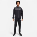 Mens Nike Poly Knit Full Tracksuit Set Jacket Trousers Football Black Grey Large