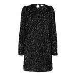 Colyn LS Short Sequins Dress - Black