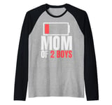 Mom of 2 Boys Funny Mom Surprise From Son Mother's Day Mama Raglan Baseball Tee