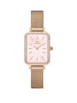 Daniel Wellington Quadro 20x26 RG mesh pink MOP watch, Rose Gold, Women