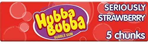 Hubba Bubba Serious Strawberry - 5 Pieces Per Pack - 35g - Pack of 8