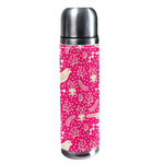 TIZORAX Red Birds With Floral 500ml Travel Mug Coffee Cups Water Bottle Vacuum Leather Insulating Cup 304 Stainless Steel