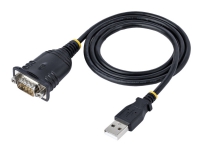 StarTech.com 3ft (1m) USB- till seriell kabel, DB9 Male RS232 till USB-omvandlare, USB- till seriell adapter för PLC/skrivare/skanner/nätverksväxlar, USB- till COM-port adapter - Prolific IC, automatisk handskakning, Windows/macOS (1P3FP-USB-SERIAL) - Serielt kabel - DB-9 (han) kan skrues til USB (han) - 1 m