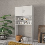 Iperbriko - Meuble Cache-Lave-linge avec portes et étagères blanc - l 64 x p 45 x h 180 cm