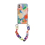 Glqwe Graffiti Bracelet Phone Cases For iPhone 12 mini Pro MAX 6 7 8 11 S Plus x s xr max Colorful Chain Soft Back Cover (Color : A, Size : For iPhone XS Max)