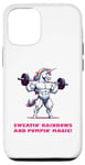 Coque pour iPhone 14 Licorne Gym Entraînement – Drôle Fitness Bodybuilder Muscle