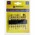 9pc Double Ended Screw Bit Set Assorted Pozi & Flat Power Bits Screwdriver