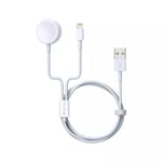 Devia Ladekabel USB-A - Lightning + Apple Watch 2.1A, 1m - Hvid