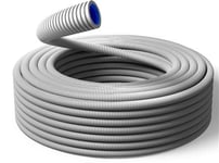 Pm Flex Nordic Flexpipe 25 Mm Halogenfritt Grått Rör Med Låg Friktion Och Speciellt Utformad Insida Som Minimerar Rörets Motstånd. 50 Meter Rulle