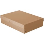 FALKEN PureBox Nature. Fabriquée en Allemagne, 100 mm de haut, format A3, boîte de rangement avec couvercle en carton robuste, boîte cadeau végétalienne, boîte de transport, boîte polyvalente