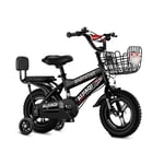 Kids Bike Girls And Boys With Training Wheels For Ages 2 To 12 Years, Toddlers Bikes (White/pink/red/black) (Color : 4, Size : 14in)