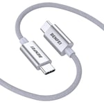 Câble USB C chargeur en silicone 100W 1M [coque en aluminium, design tissé, sans enchevêtrement] pour iPhone 15 Plus Pro Max MacBook Pro 2023, iPad Pro 2023, iPad Air4, Samsung Galaxy S23+/S23
