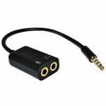 3.5mm Audio Headset Mic Y Splitter Cable Adapter TRRS to 2 TRS For Tabs, Laptops