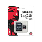Kingston Micro Sd 128gb Microsd Classe 10 Carte Mémoire Sdhc Carte Smartphone