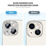 Hat Prince Glitter Kameraskydd Aluminium + Härdat Glas iPhone 13 Mini  rosa