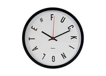 FISURA - Horloge Murale Originale f*cking Late. Horloge Murale de Cuisine Blanche. Horloge Murale Digitale à Pile. 30 centimètres de diamètre. ABS et Verre.