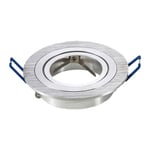 Downlight kit utan ljuskälla - Hål: Ø7,5 cm, Mål: Ø9,1 cm, borstad aluminium, välj MR16 eller GU10 sockel - Fatning : GU10