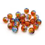 Hobby and Crafting Fun Glaspärlor 8 mm - Sparkle Red / Blue 20 st