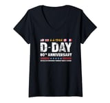 Womens D-Day 2024 Battle of Normandy, turning in war V-Neck T-Shirt